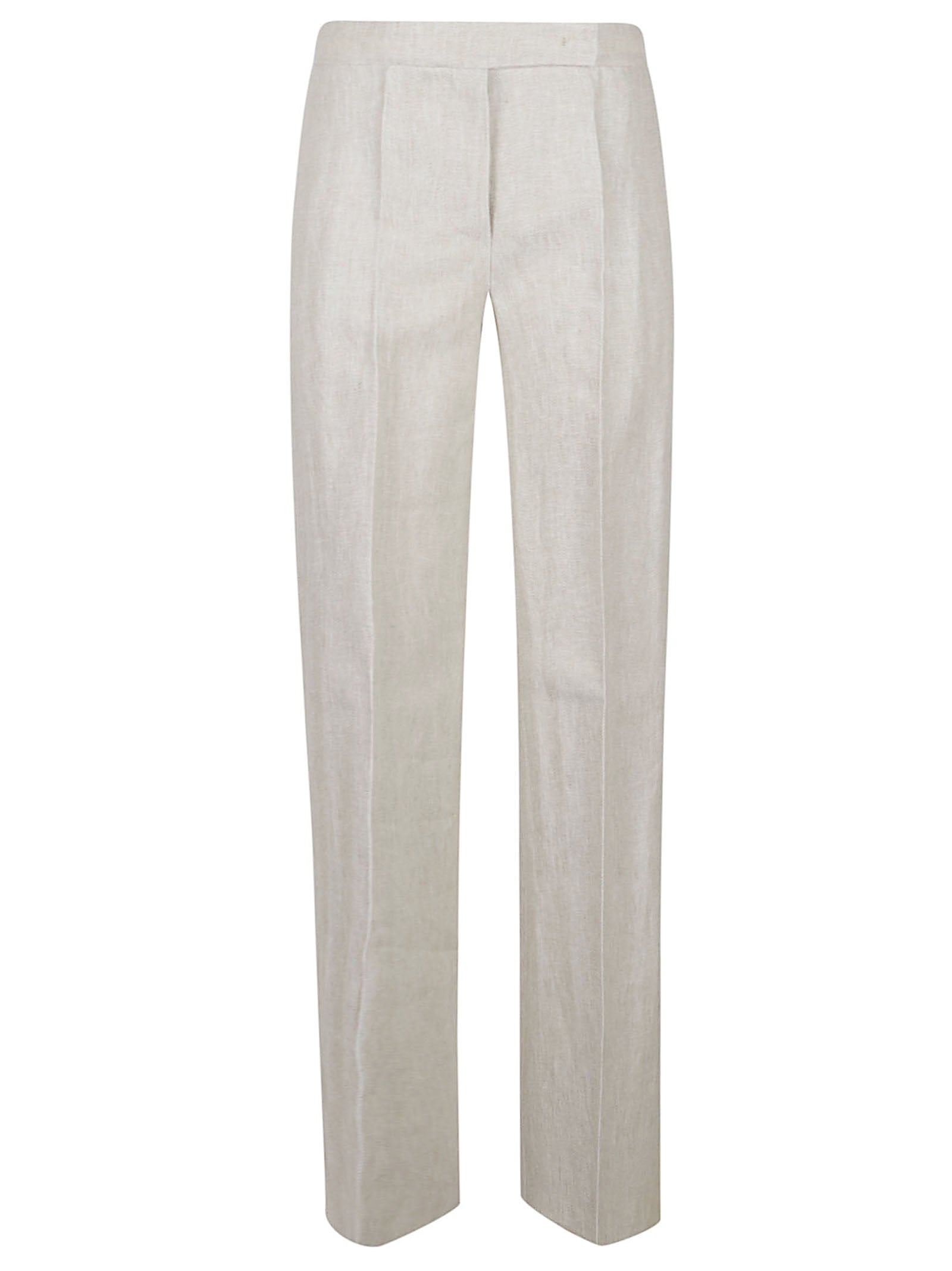 Straight-Leg Tailored Trousers With Subtle Crease