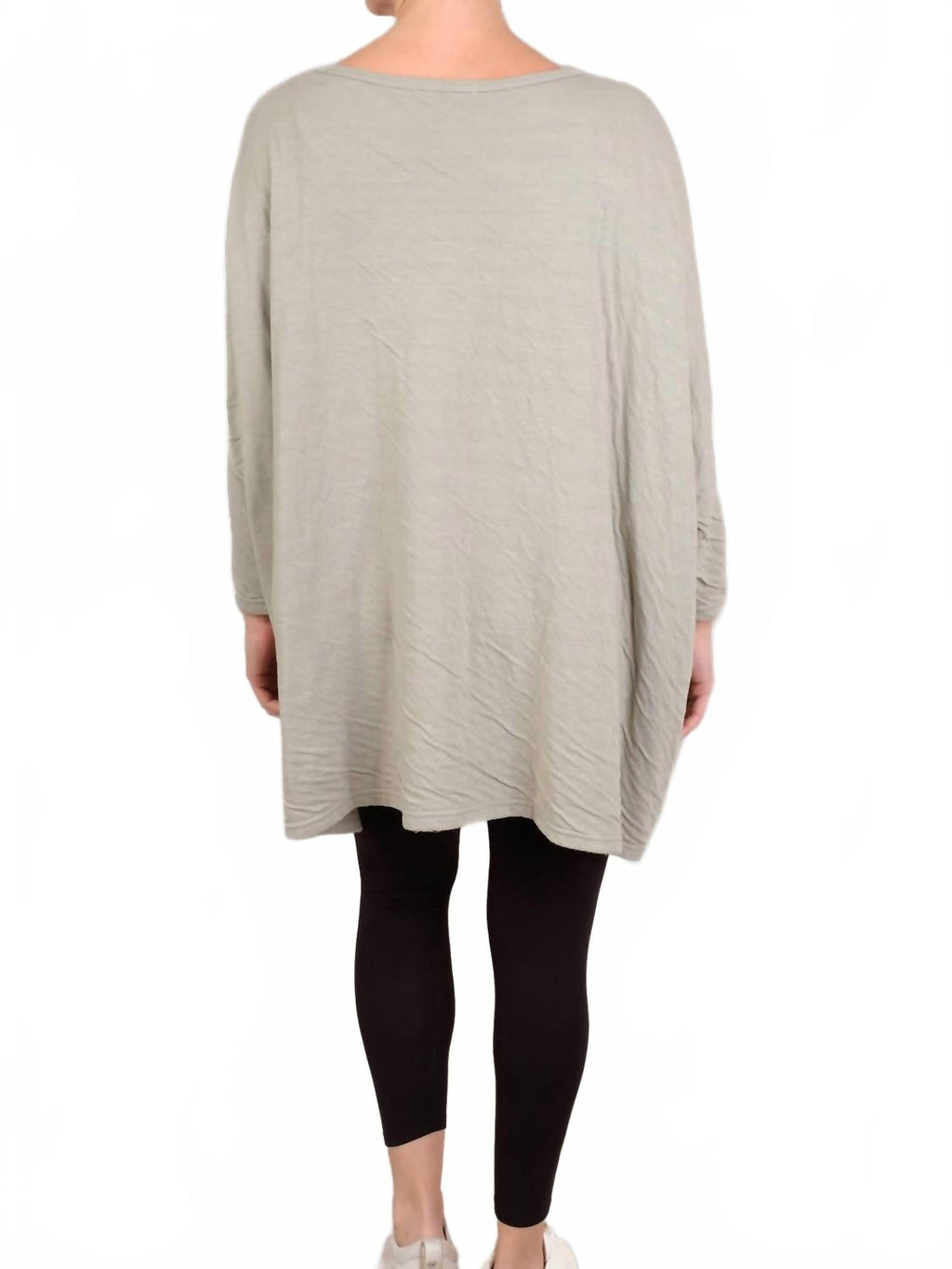 Long Sleeve Crew Pullover In Basalm Green