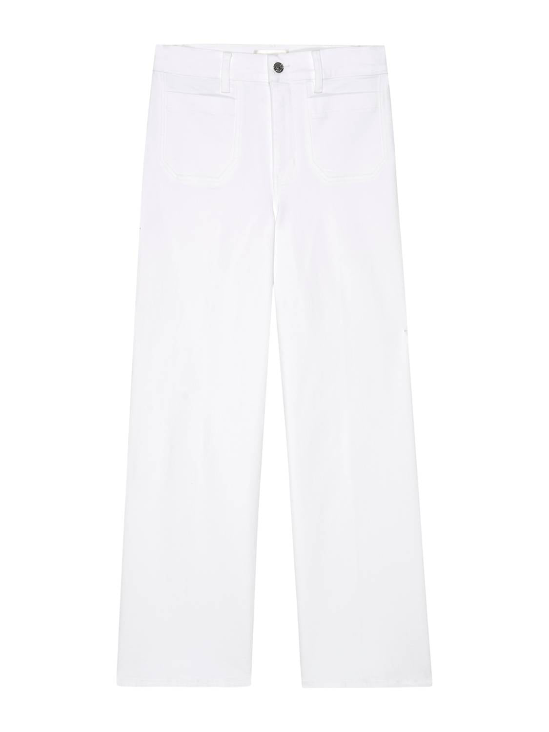 Le Slim Palazzo Modernist Pocket Pants In White