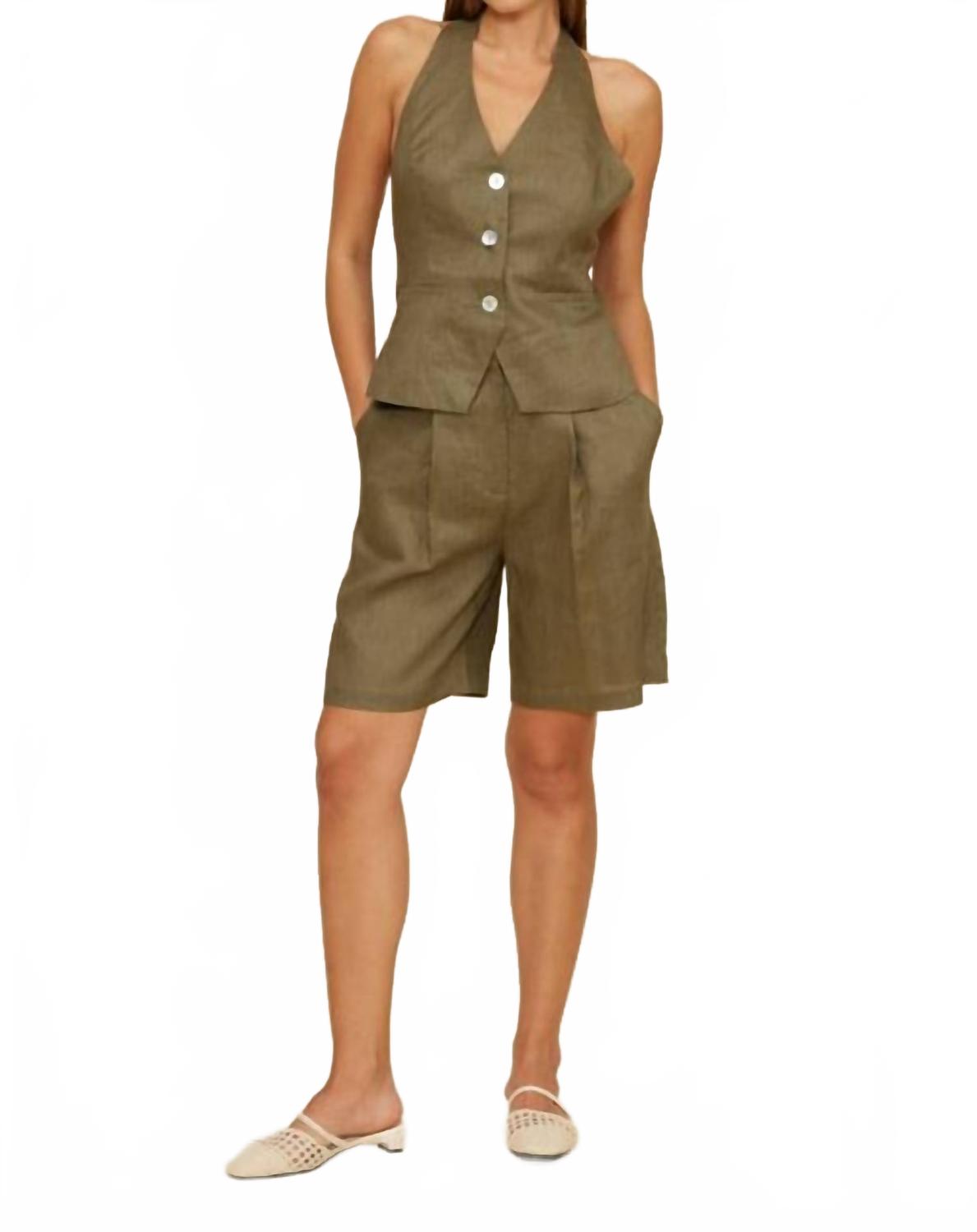 Inaya Halter Vest In Olive