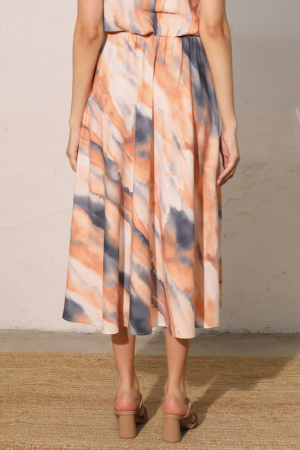 Cloud Tie Dye Midi Swing Skirt