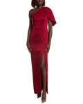 Aidan Mattox Satin One-Shoulder Gown