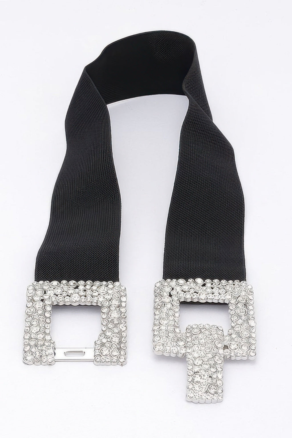 Rhinestone Buckle Elastic Belt