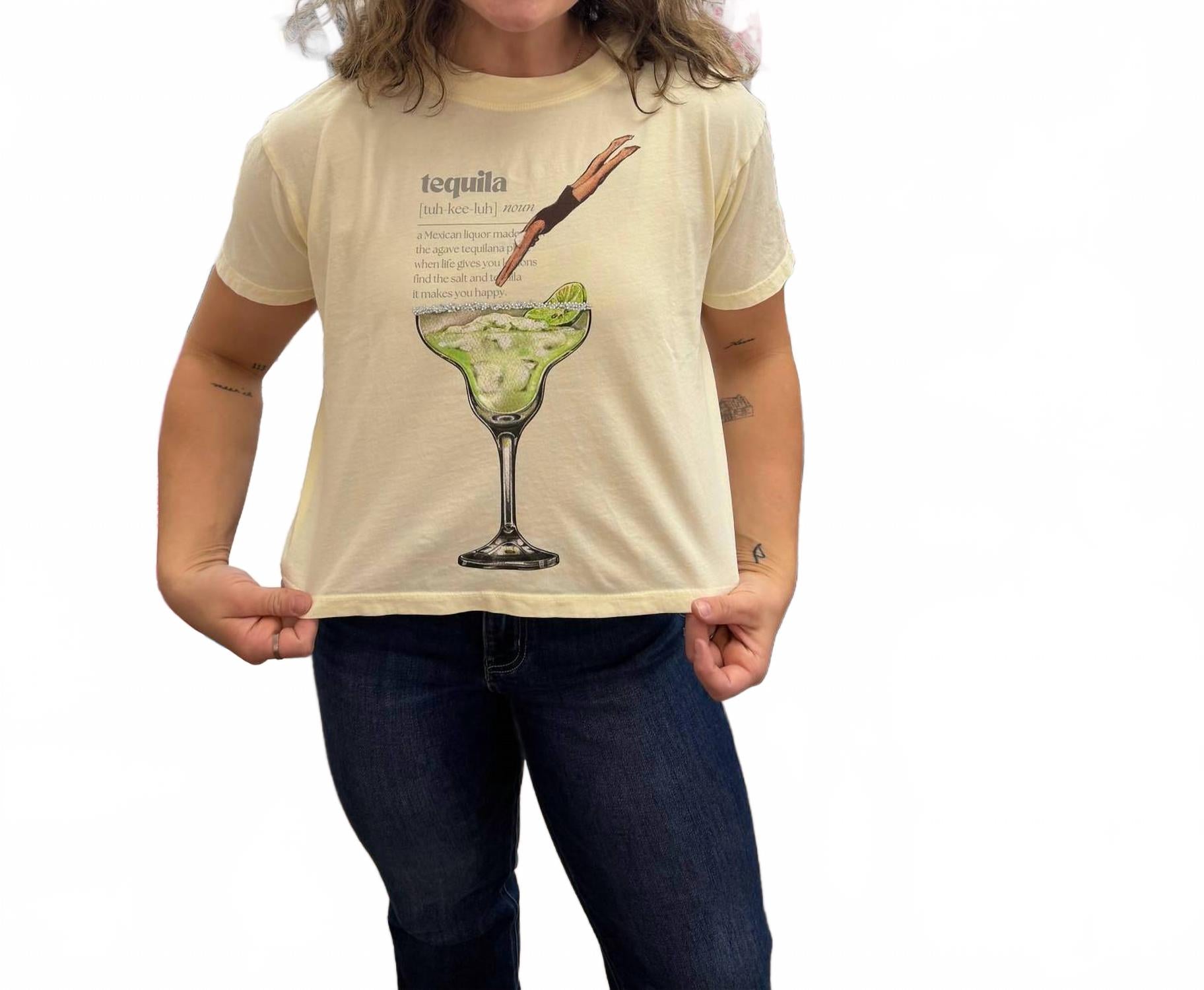 Tequila Dive Tee In Beige