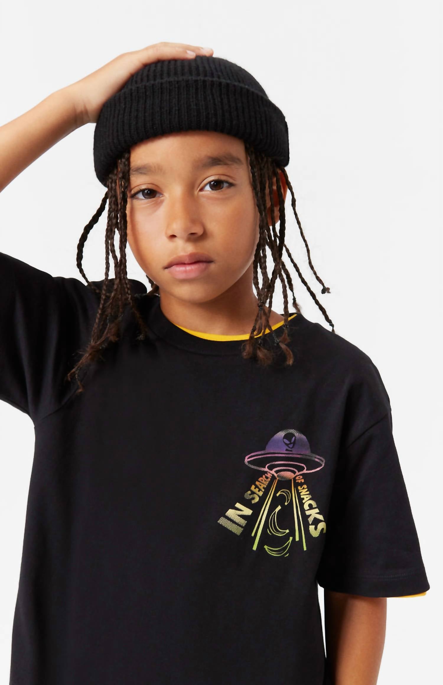Boy's In Search Of Snacks Rodney Short Sleeve Tee In Black