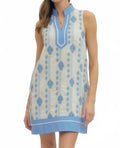 Chambray Spring Mini Dress In Blue