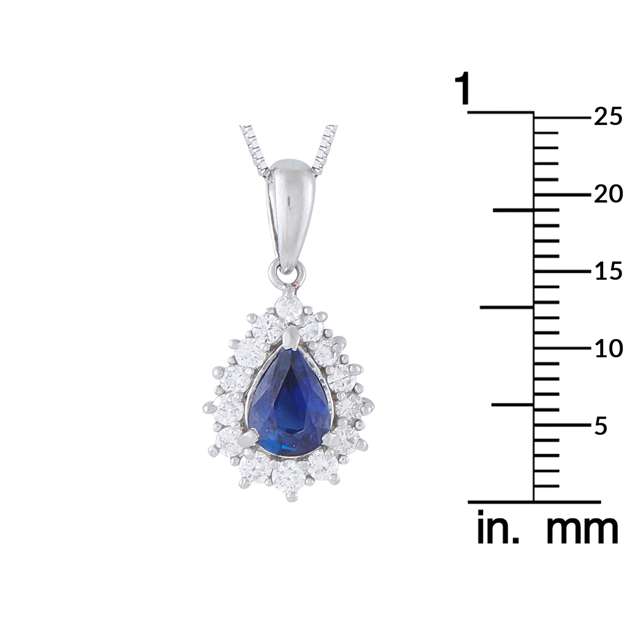 LB Exclusive Platinum 0.43ct Diamond and Sapphire Pendant Necklace MF14-041326