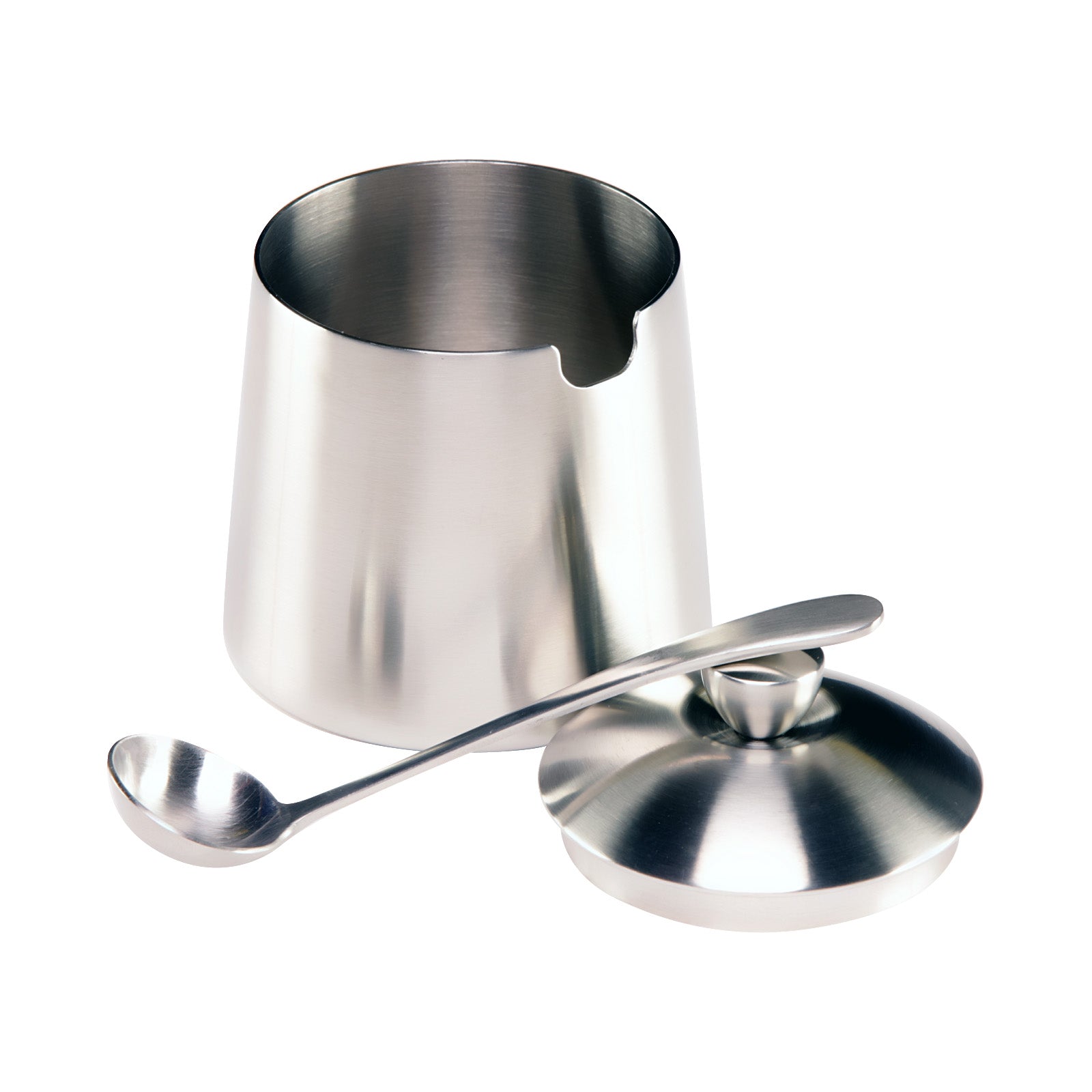 Frieling Sugar Bowl with Spoon, Brushed Stainless Steel Finish, 10-Ounce