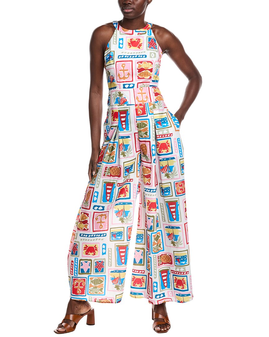 Gracia Halter Neck Nautical Print Jumpsuit