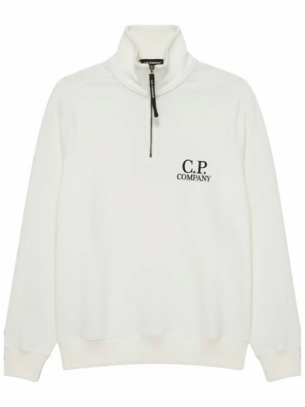 Fleece Half Zip Sweatshirt In White