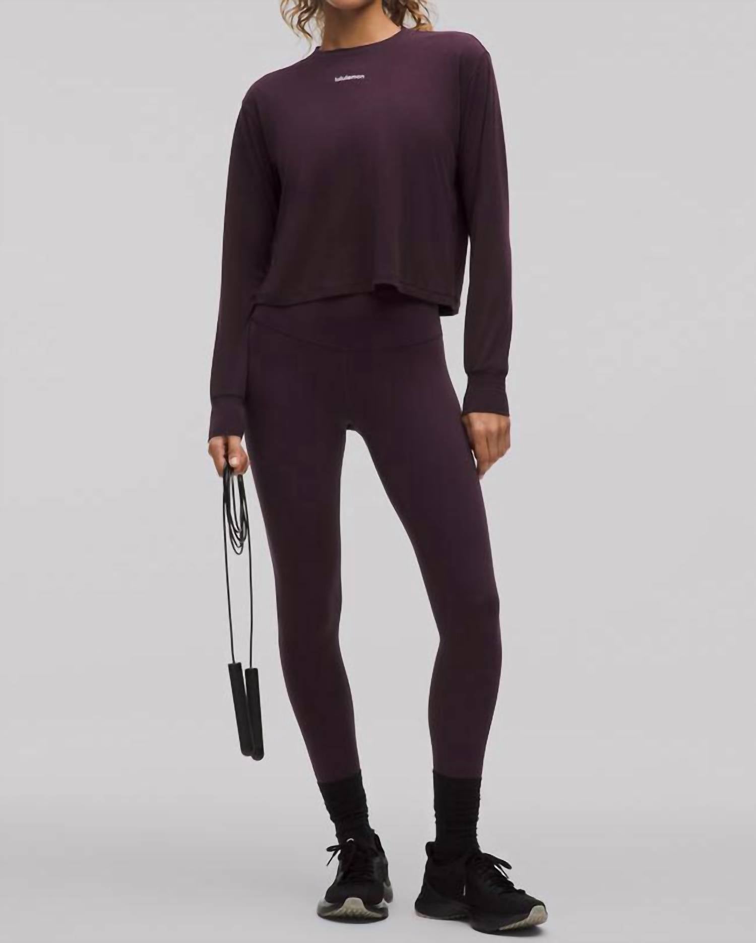 Wunder Train High Rise Tight 28" Leggings In Black Plum