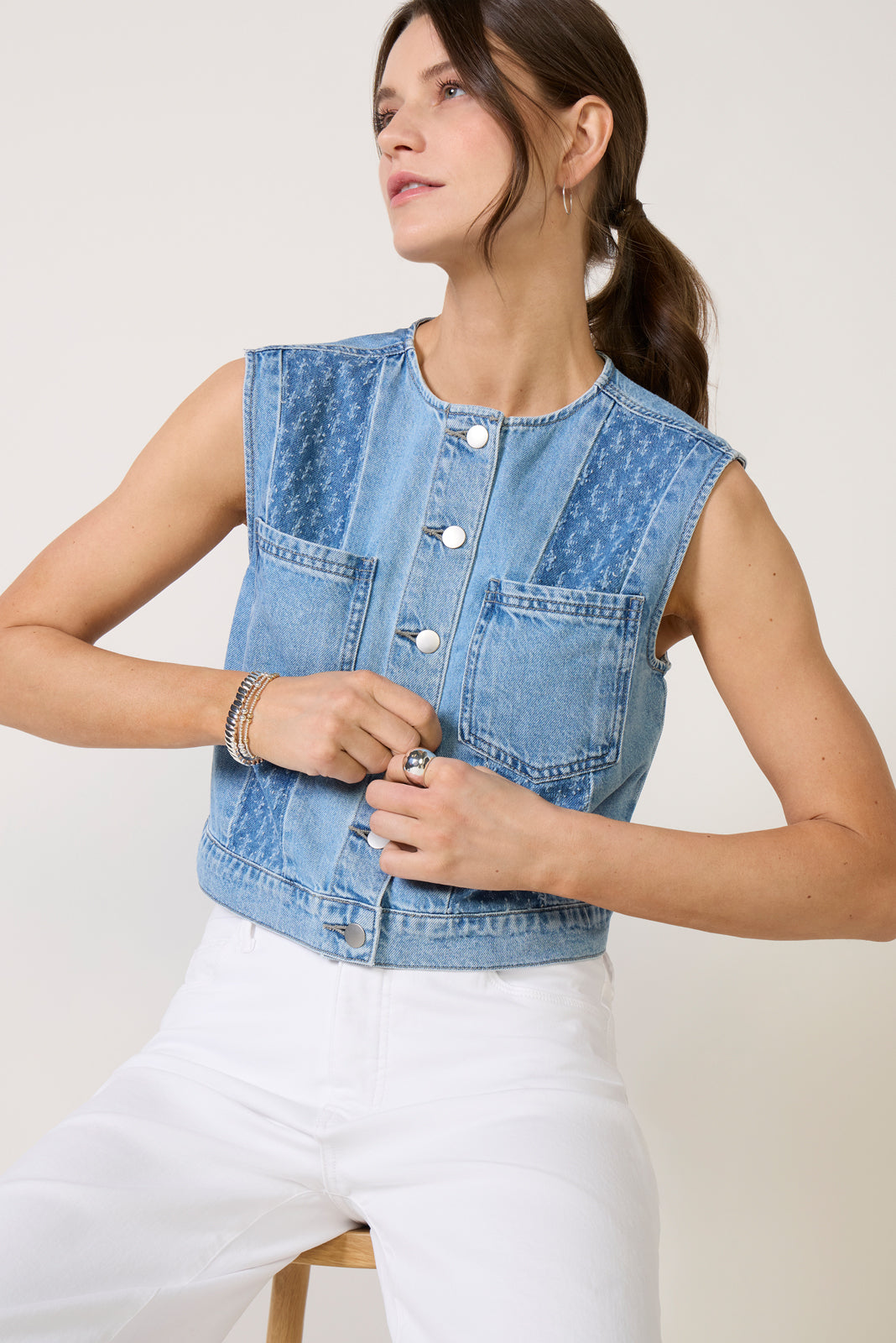 Women's Greta Pieced Denim Vest