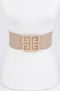Faux Pearl Buckle Stretch Belt