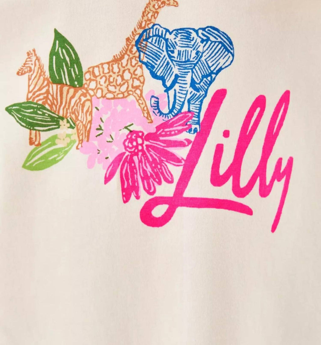 Mini Jansen Crewneck Long Sleeve Top In Multi Endless Animals Summer Graphic Childrens