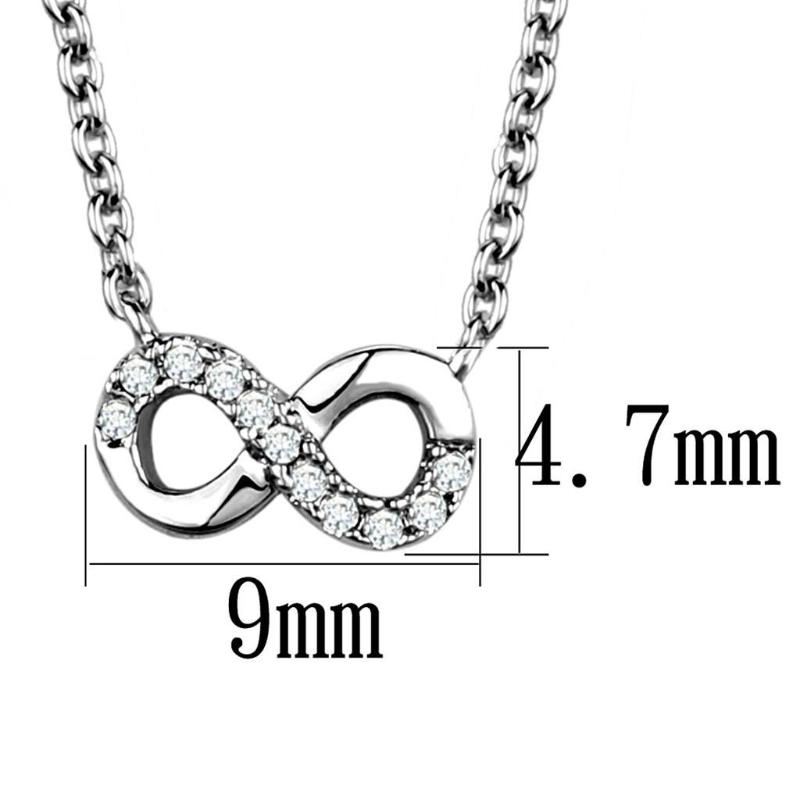 Rhodium Brass Chain Pendant with AAA Grade CZ in Clear