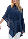 Celeste Crochet Poncho In Navy