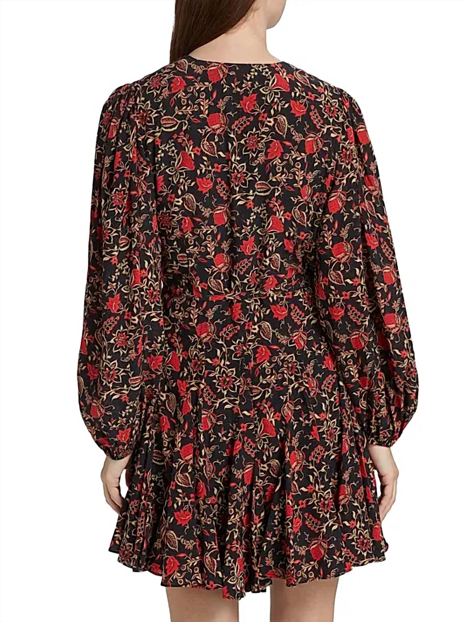 Caro Floral Print Mini Dress In La Toile