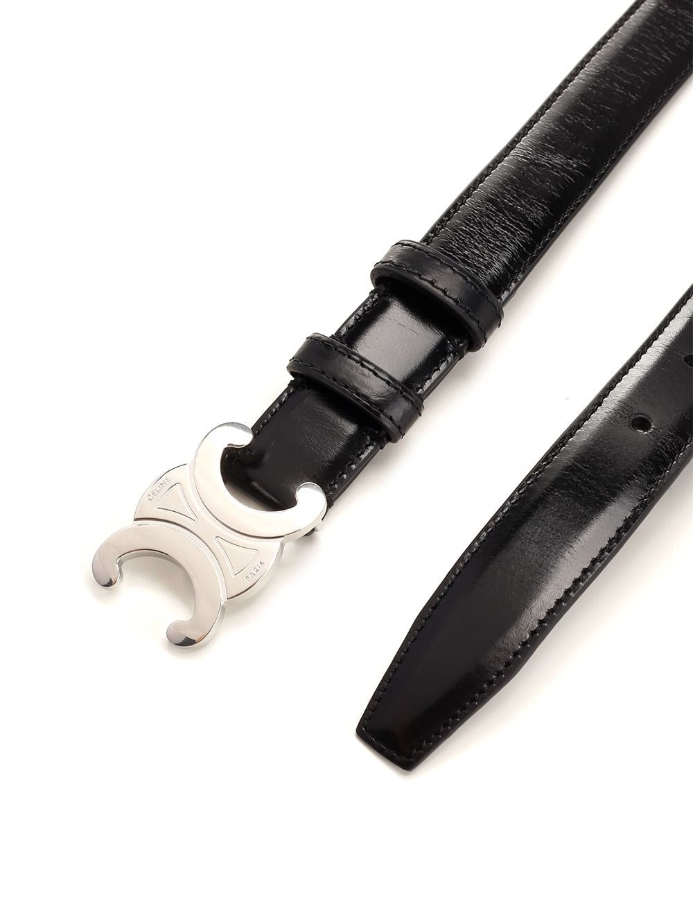 Celine Men Medium Triomphe Belt In Taurillon Leather