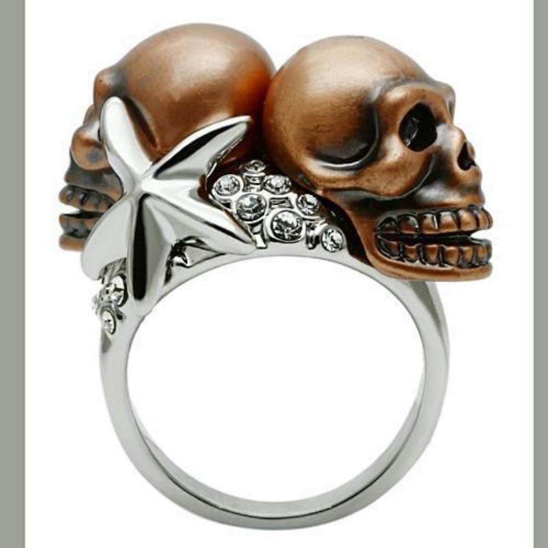 Special Color White Metal Ring with Top Grade Crystal in Clear
