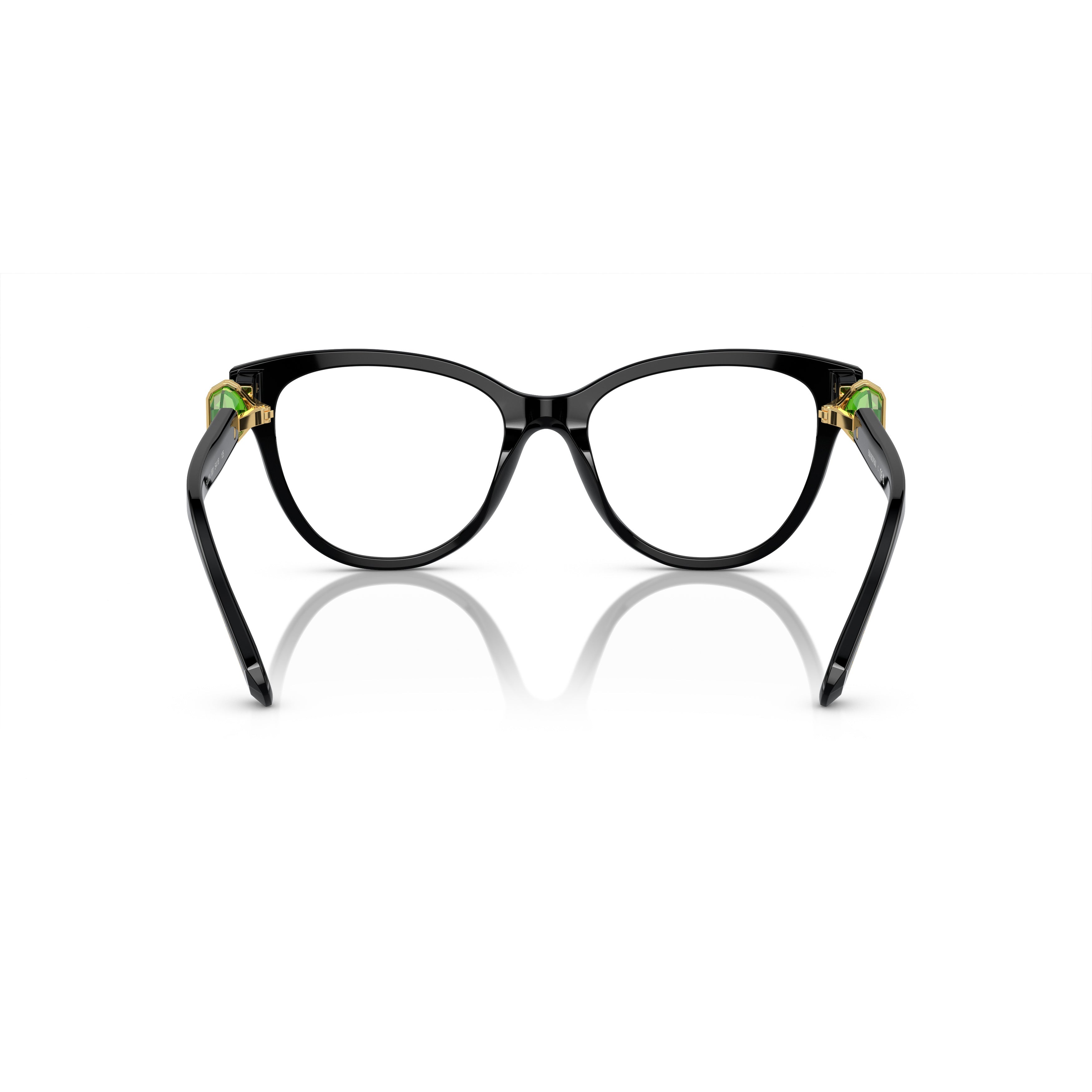Cat-Eye Sunglasses With Green Crystal Accents