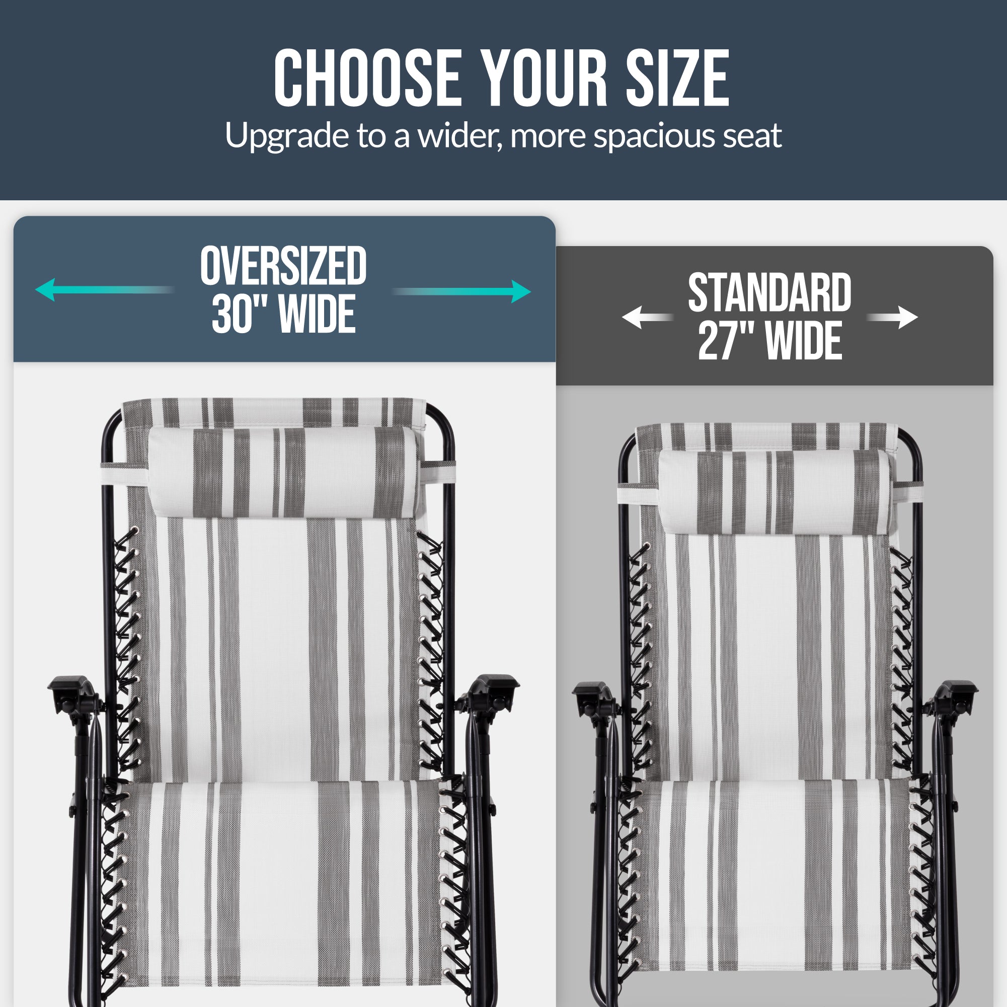 Best Choice Products Set of 2 Extra Wide Zero Gravity Lounge Chair Recliners w/ Cup Holder