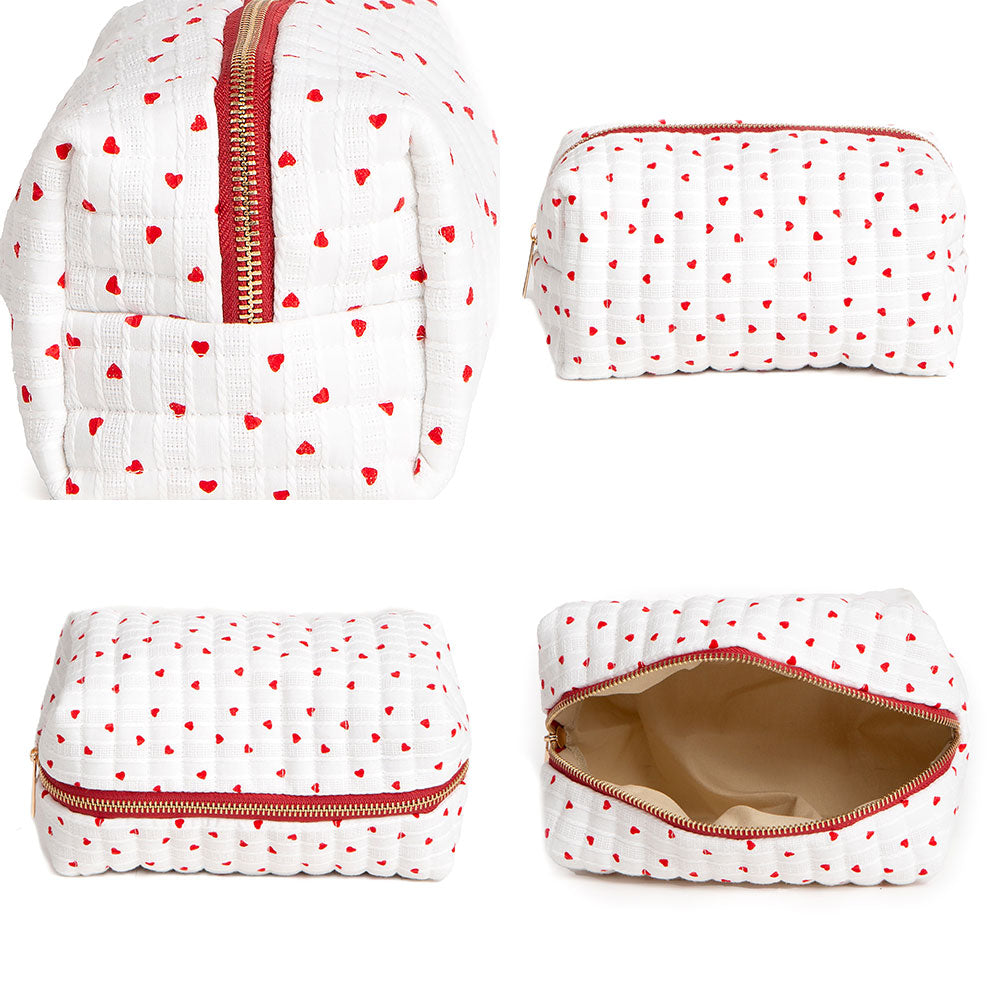 Heart Pattern Cosmetic Pouch Bag