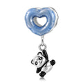 Dangling Panda & Blue Heart Charm