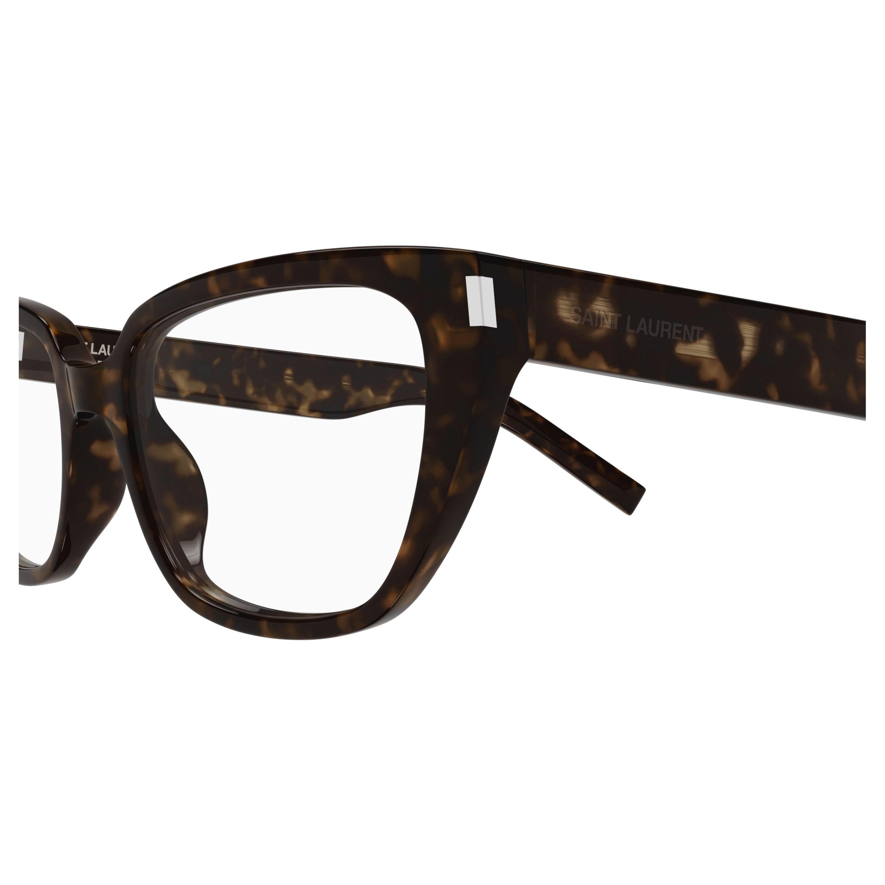 Rectangular Cat-Eye Sunglasses With Tortoiseshell Pattern And Silver Accents