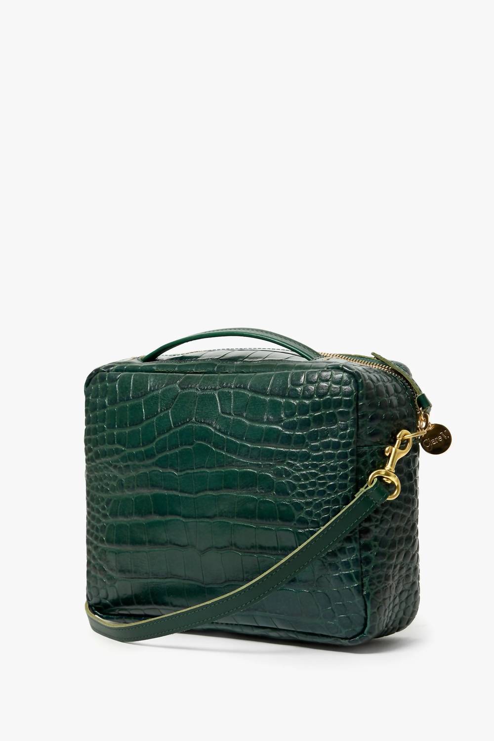 Women's Mirabel Structured Crossbody Bag In Deep Pine Croco Embossed Leather