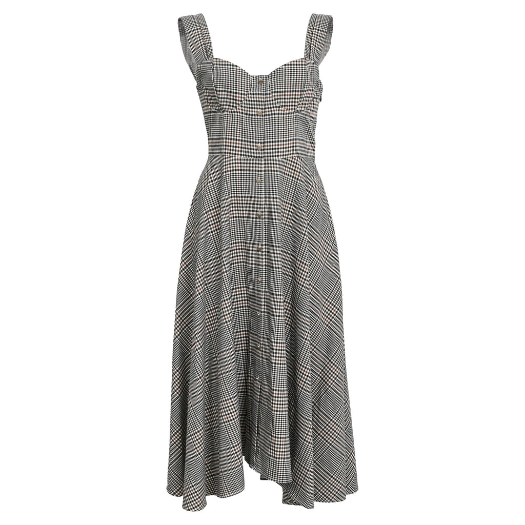 Staud Inda Midi Dress in Grey Polyester