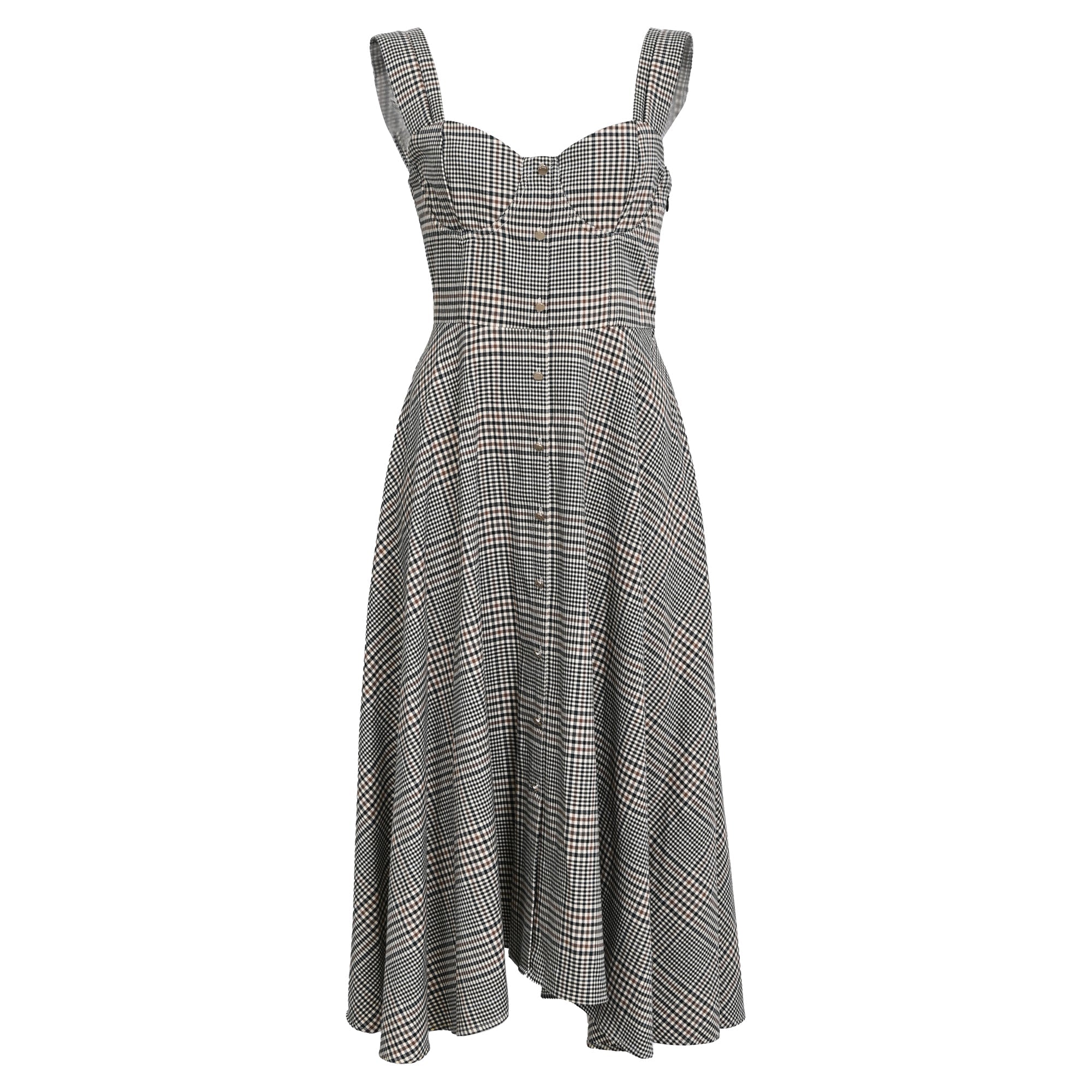 Staud Inda Midi Dress in Grey Polyester