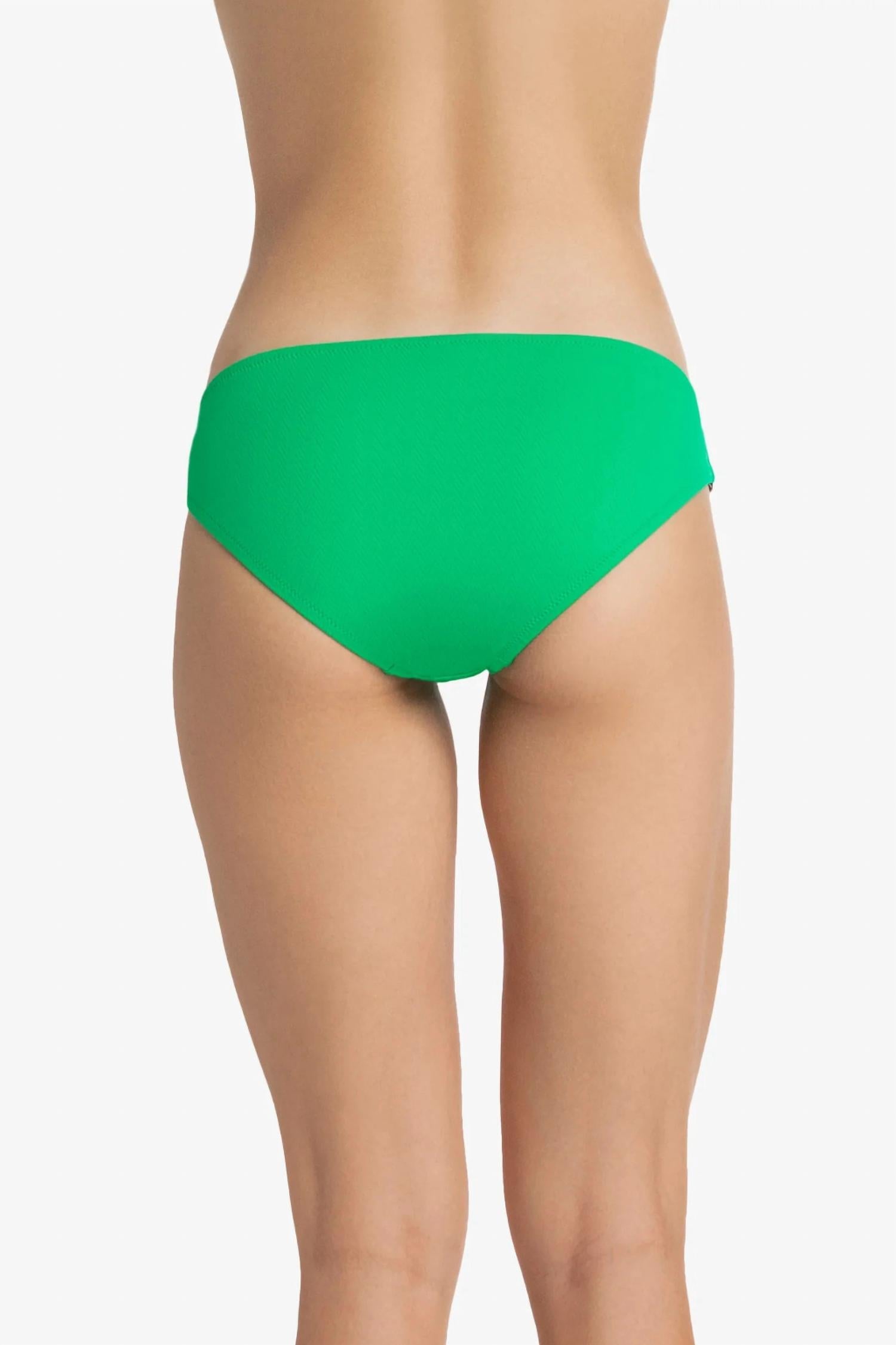 Tortoise Hipster Swim Bottom In Textured Kelly Green