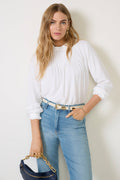 Women's Mockneck Pintuck Blouse