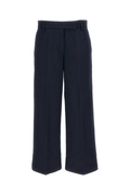 Blue Cotton Gabardine Chino Trousers