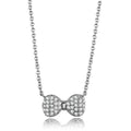 Rhodium Brass Chain Pendant with AAA Grade CZ in Clear