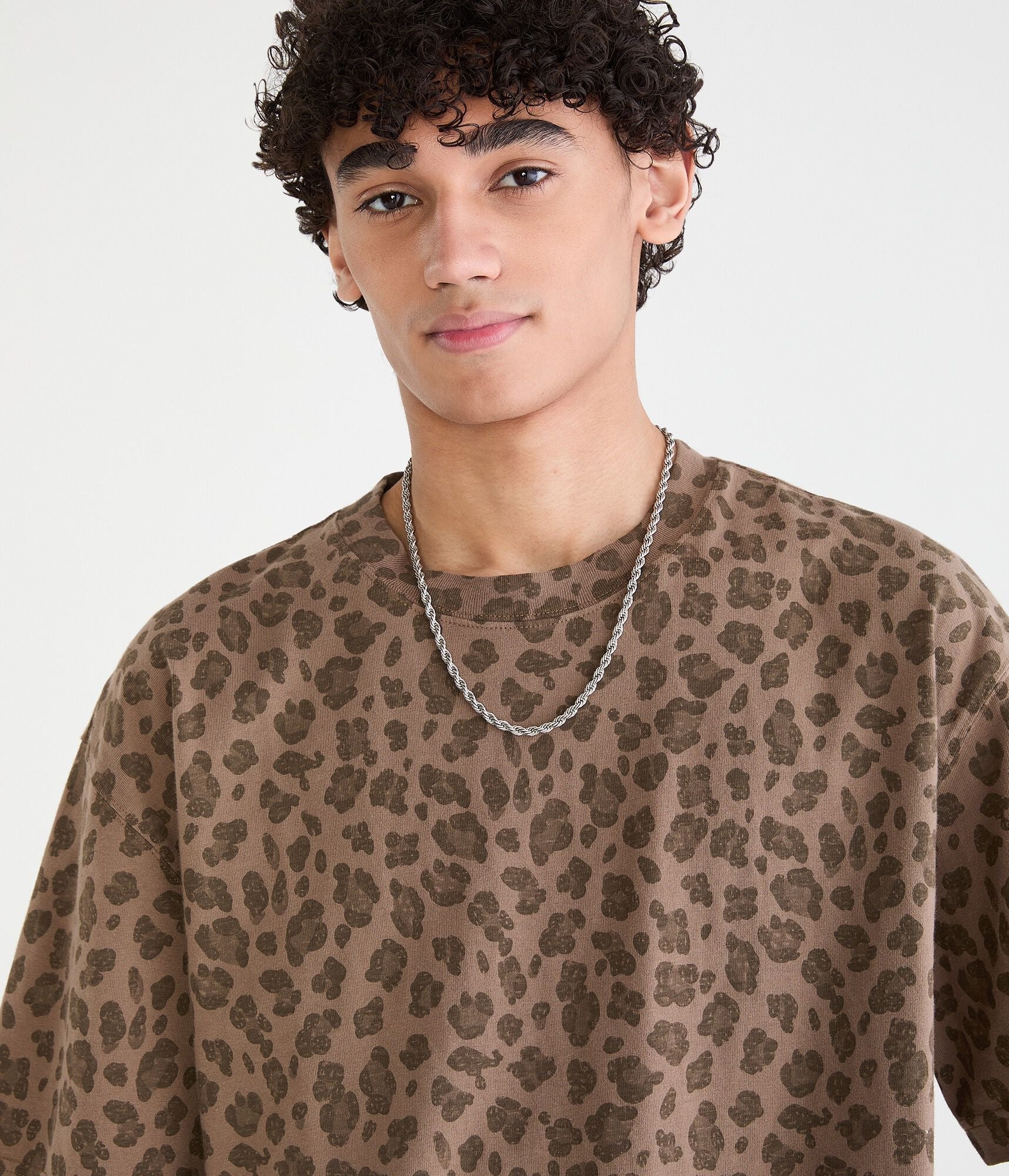 Aeropostale Leopard Print Heavyweight Crew Tee