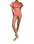 Emily Swim Top In Coral Aloe