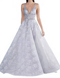 Dalia Floral Gown In Silver