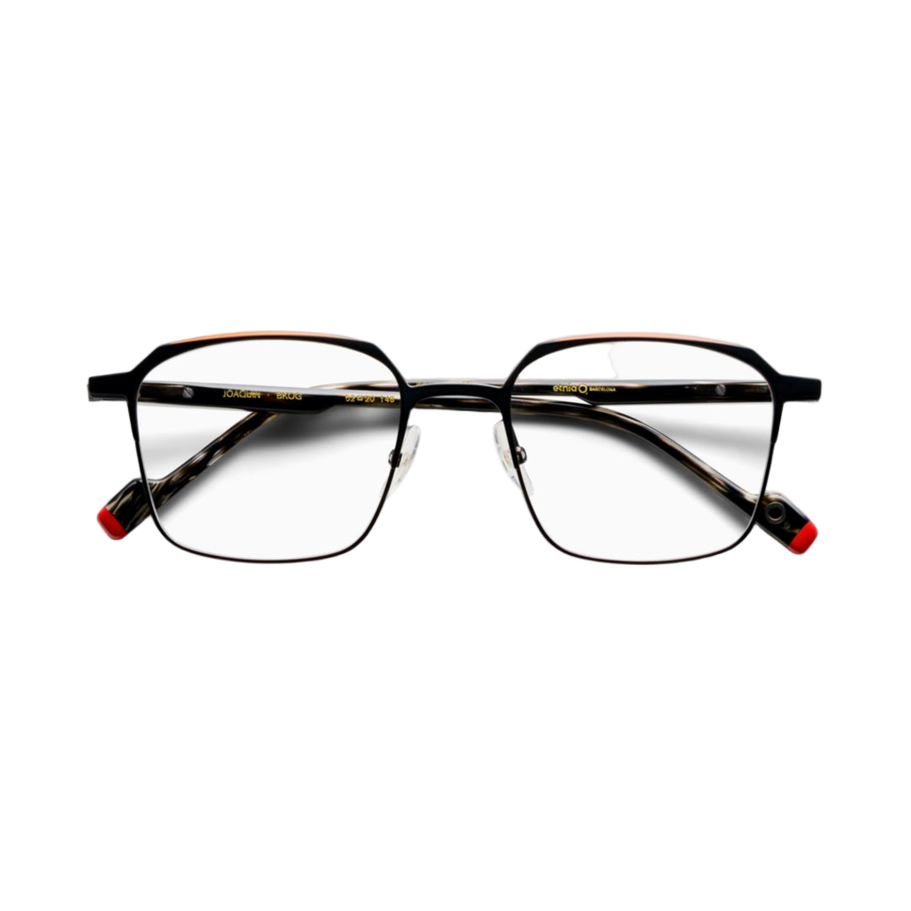 Joaquin Geometric Square Eyeglasses with Tortoiseshell Accents