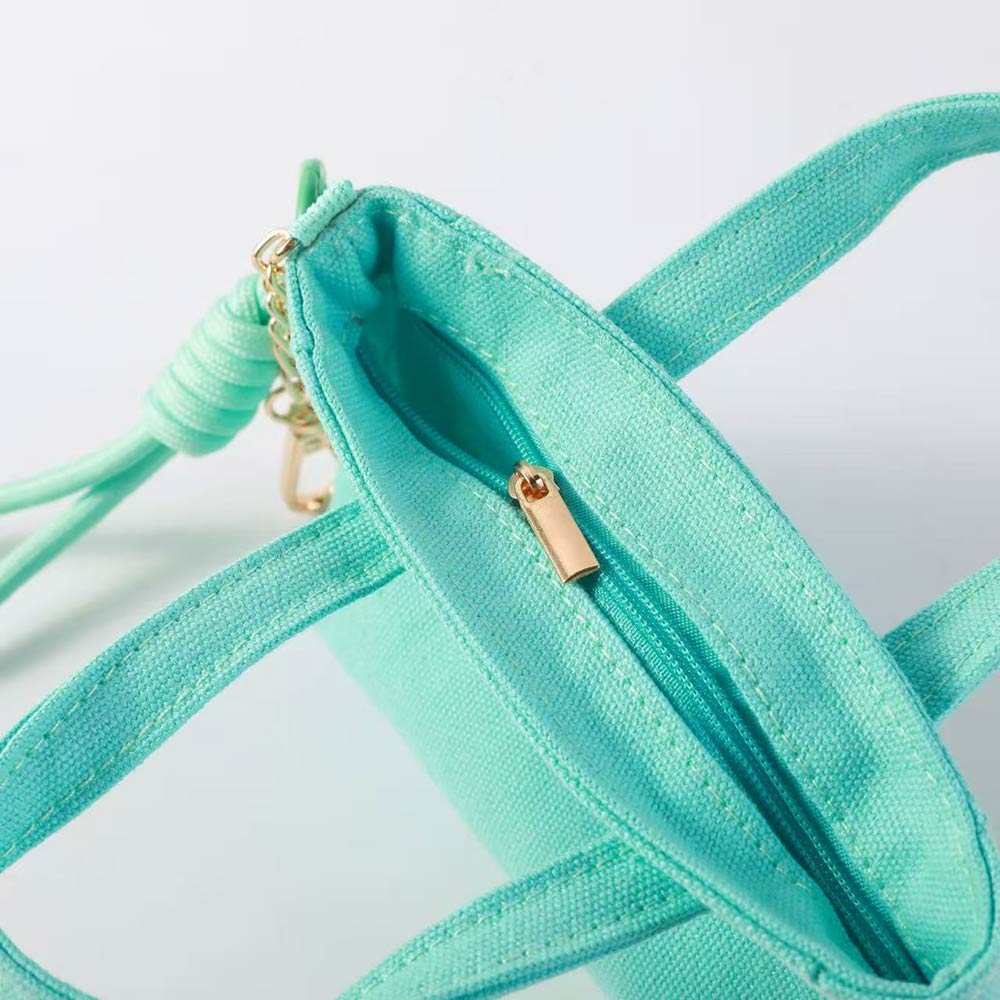 Cherry Charm Mini Canvas Tote Bag Keychain Bag Charm