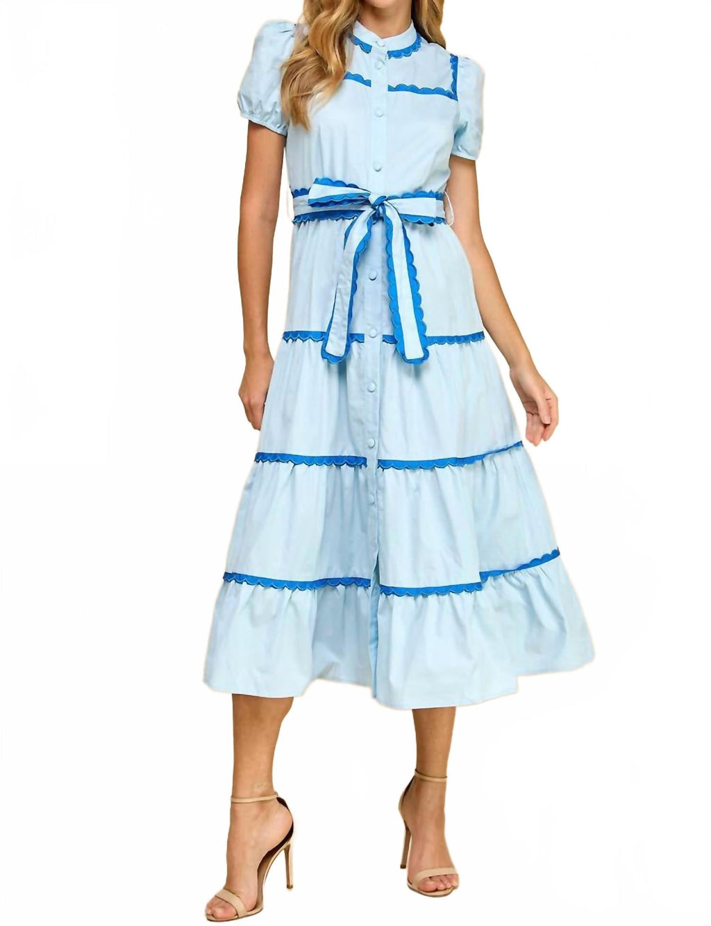 Serena Midi Dress In Baby Blue