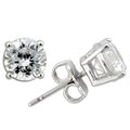 Rhodium 925 Sterling Silver Earrings with AAA Grade CZ in Clear