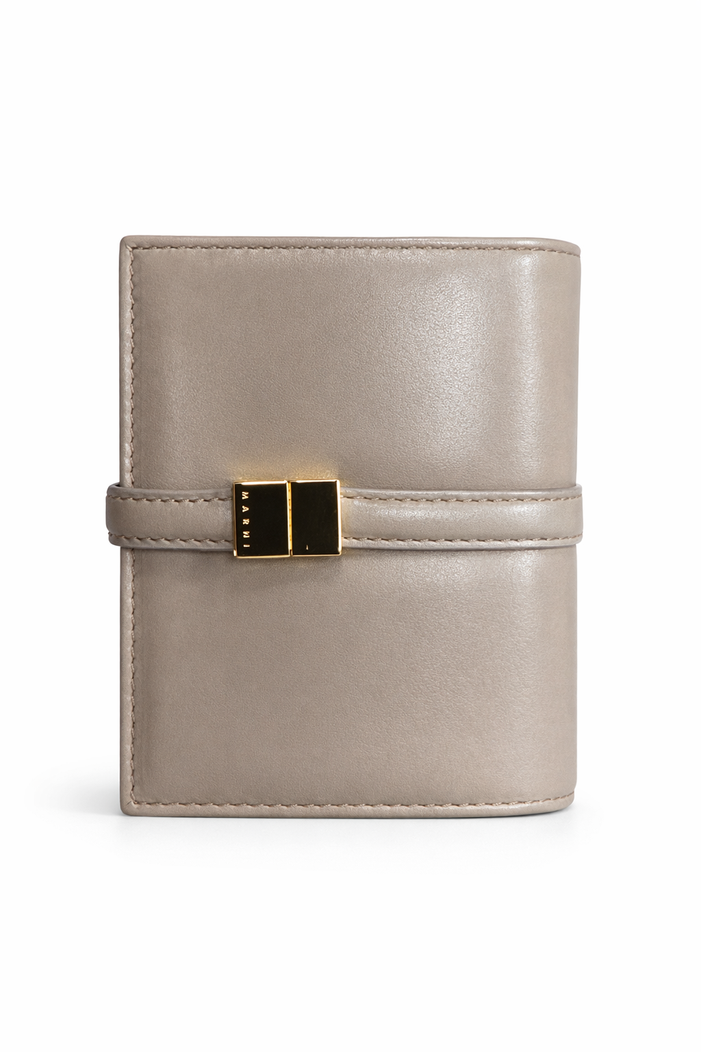 Marni Prisma Billfold Leather Wallet - Cork Beige