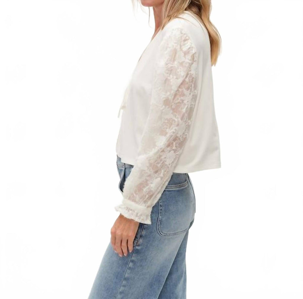 Syliva Tie Front Top In White