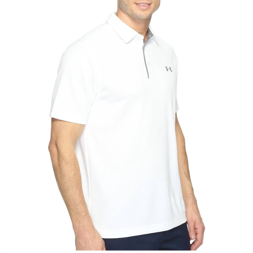 Tech Button Up Placket Polo In White