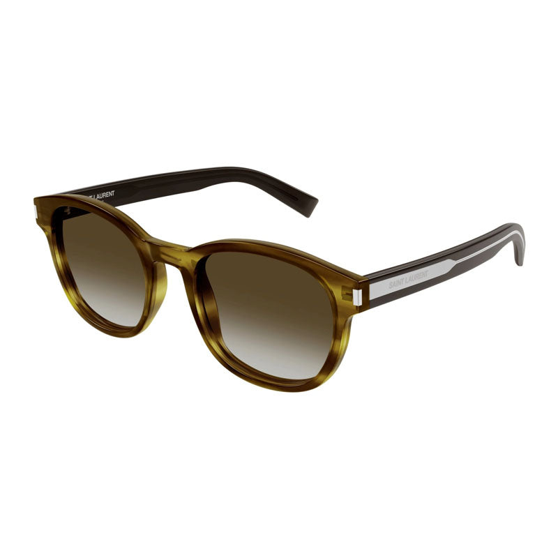 Saint Laurent Sunglasses Round Full Rim, Black Frame And Black Lens Sl620001