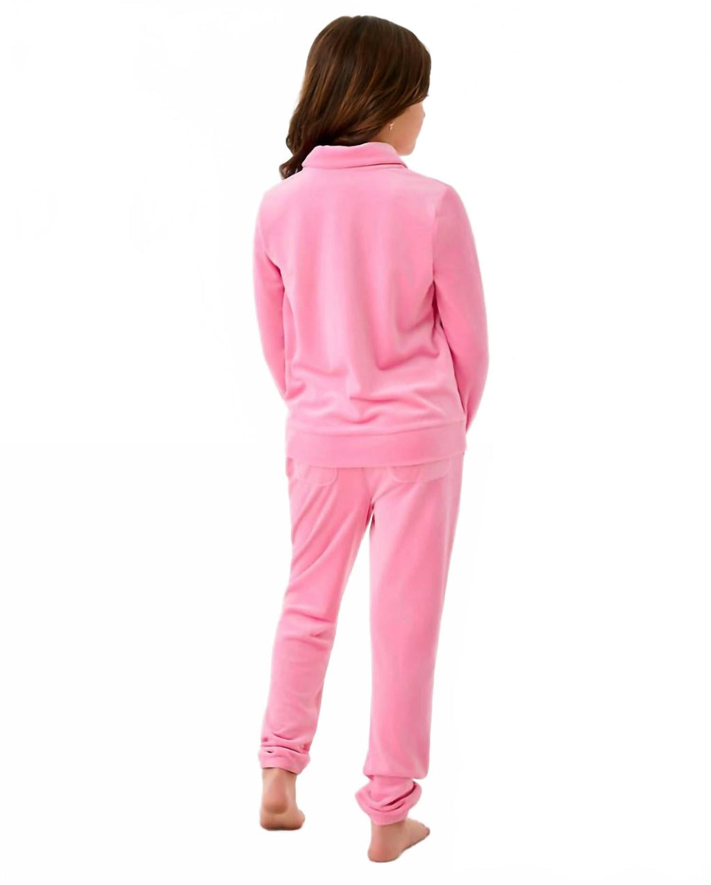 Mini Eleni Velour Pullover In Confetti Pink