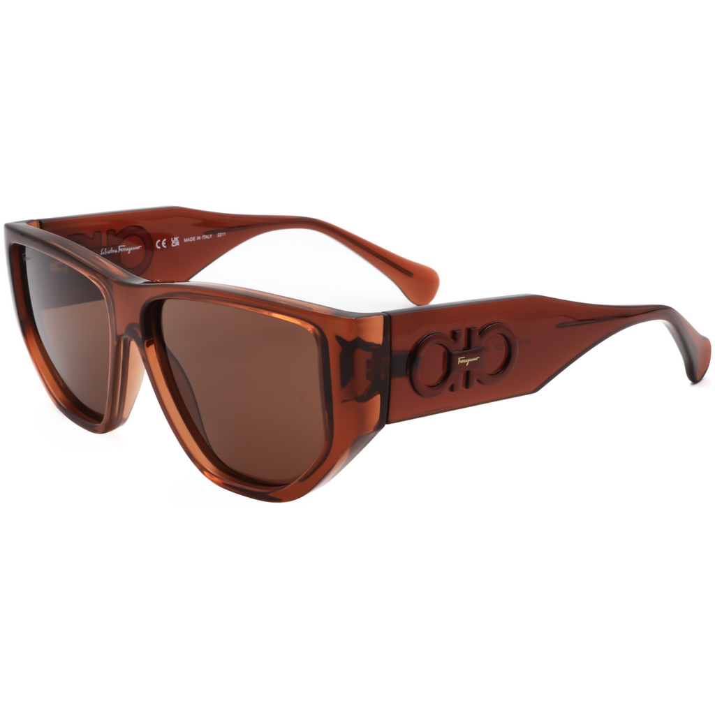 Ferragamo Unisex 56 mm Brown Sunglasses