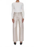 Tate High Rise Bowed Leg Jeans In Champagne Luster