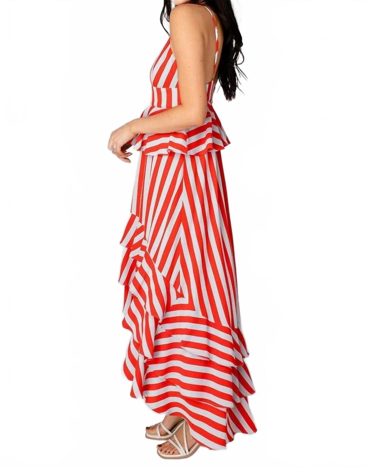 Georgia Nautical Dress In Red Striped